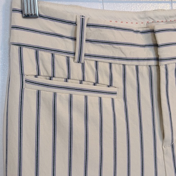 Anthropologie The essential Slim Stripes Crop Pants Size 0 - Picture 6 of 10